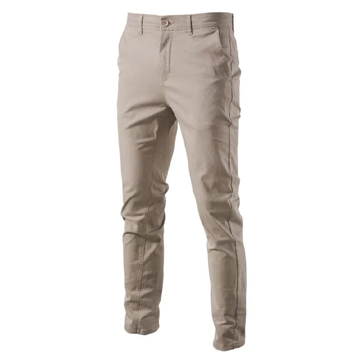 Autumn and winter new men's trousers solid color leisure business slim Joker casual trousers suitable for daily leisure commuting business wear.