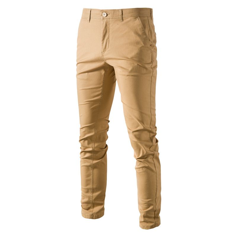 Autumn and winter new men's trousers solid color leisure business slim Joker casual trousers suitable for daily leisure commuting business wear.
