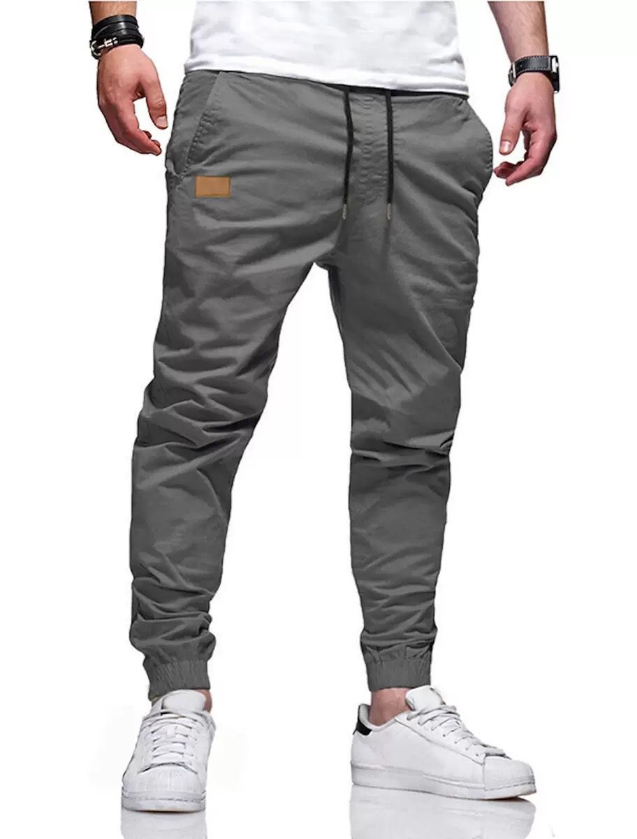 New men's trousers solid color tether toe casual trousers overalls suitable for daily leisure commuting outdoor sports wear.