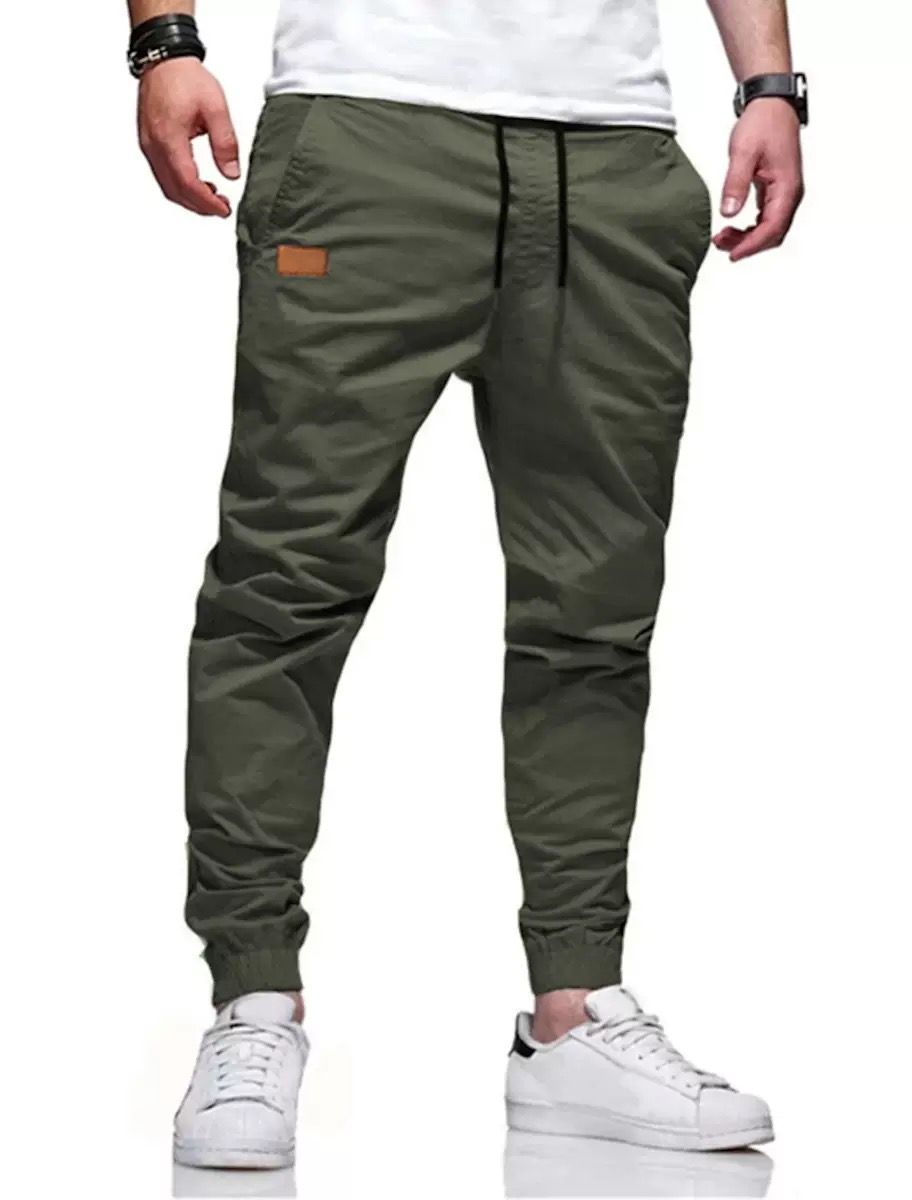 New men's trousers solid color tether toe casual trousers overalls suitable for daily leisure commuting outdoor sports wear.