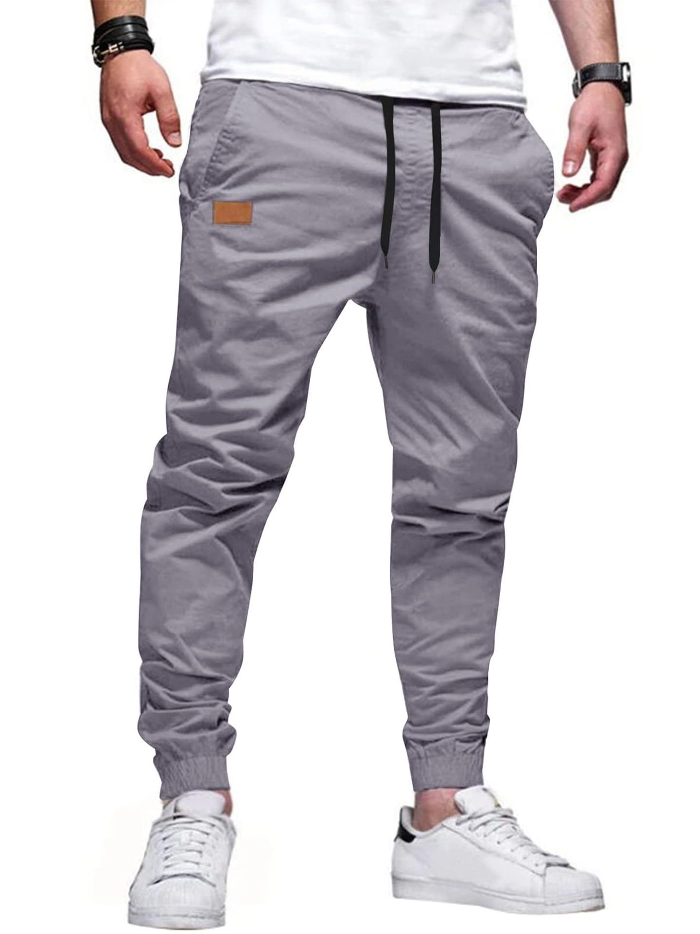New men's trousers solid color tether toe casual trousers overalls suitable for daily leisure commuting outdoor sports wear.