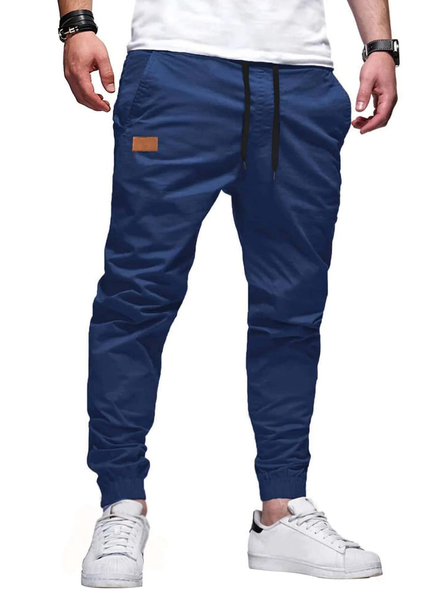 New men's trousers solid color tether toe casual trousers overalls suitable for daily leisure commuting outdoor sports wear.