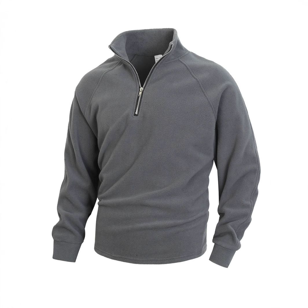 Autumn and winter new men's long-sleeved sweater solid color stand-up collar half zipper leisure sweater suitable for daily leisure commuting outdoor sports wear.