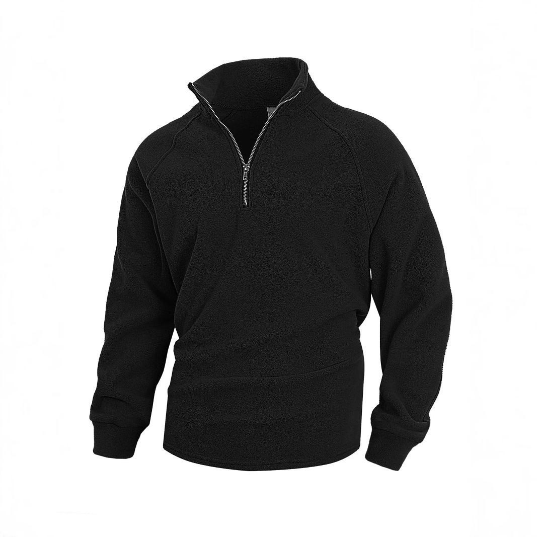 Autumn and winter new men's long-sleeved sweater solid color stand-up collar half zipper leisure sweater suitable for daily leisure commuting outdoor sports wear.