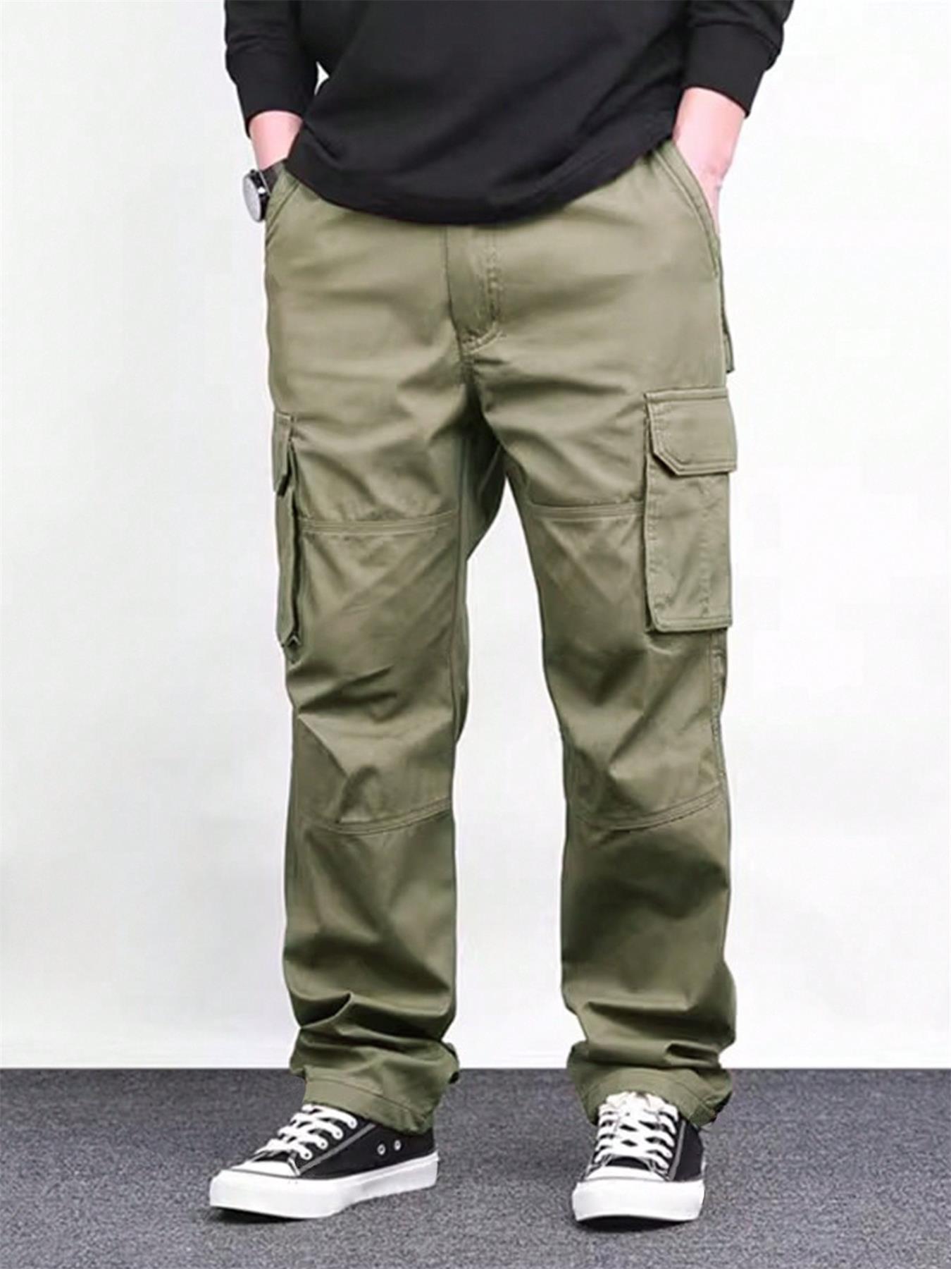 Autumn new men's trousers overalls straight wear-resistant multi-pocket casual pants suitable for daily leisure commuting outdoor sports wear.