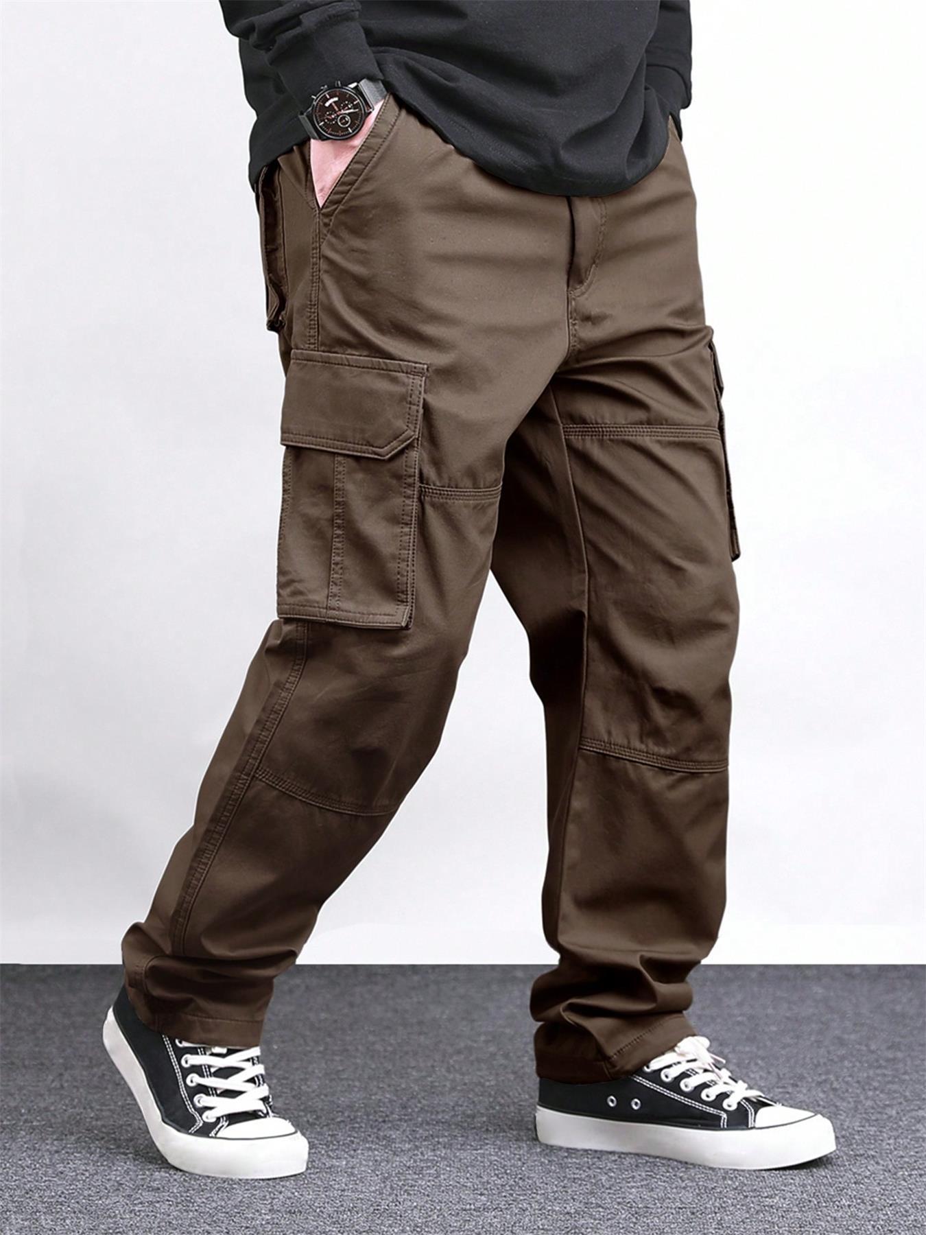 Autumn new men's trousers overalls straight wear-resistant multi-pocket casual pants suitable for daily leisure commuting outdoor sports wear.
