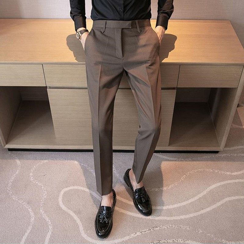 New men's trousers, British suit pants, small feet, formal dress, drooping business trousers and casual pants are suitable for daily leisure and commuting business wear.
