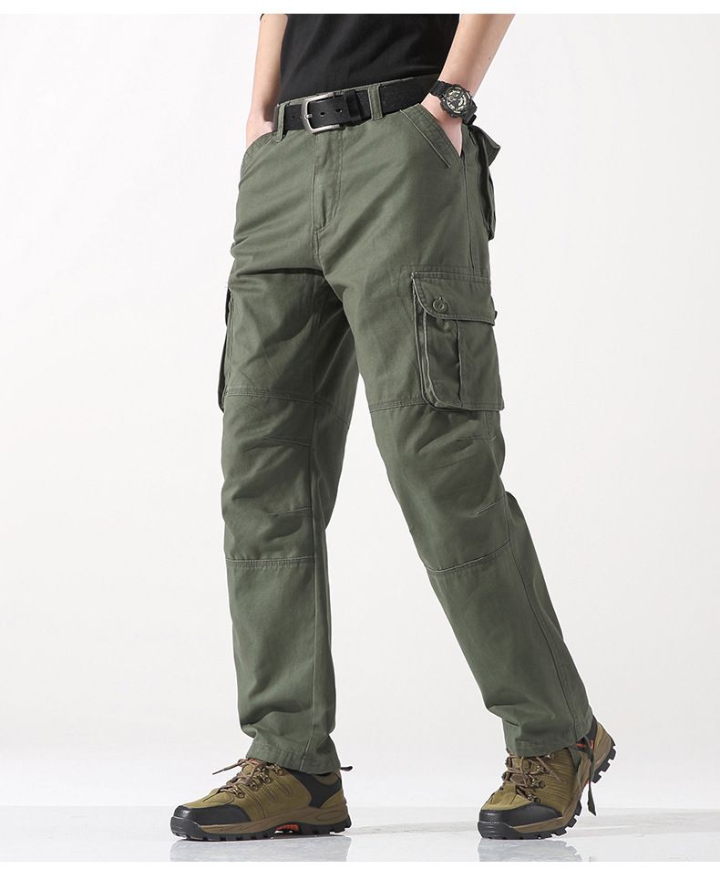 Spring and autumn new men's pants three-dimensional pocket straight pants outdoor multi-pocket overalls suitable for daily leisure commuting outdoor sports wear.
