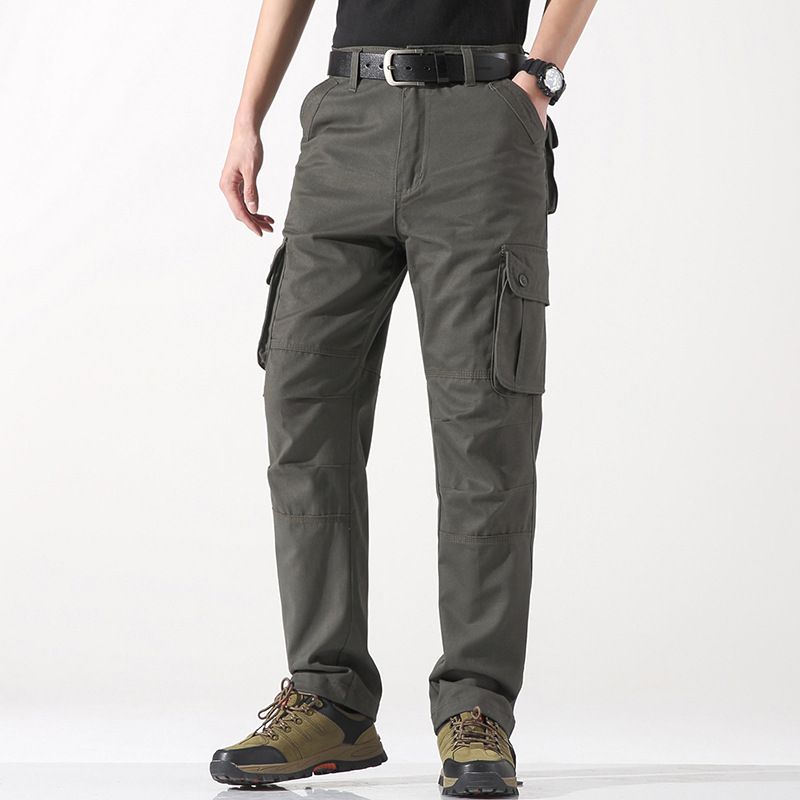Spring and autumn new men's pants three-dimensional pocket straight pants outdoor multi-pocket overalls suitable for daily leisure commuting outdoor sports wear.