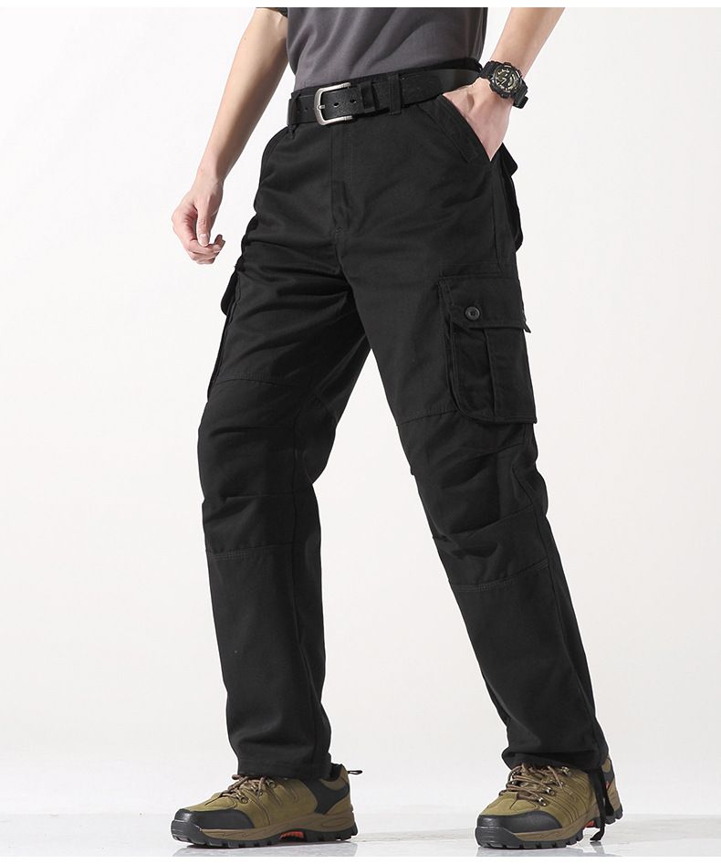 Spring and autumn new men's pants three-dimensional pocket straight pants outdoor multi-pocket overalls suitable for daily leisure commuting outdoor sports wear.
