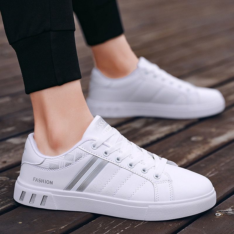 New men's shoes with color matching, low-cut flat bottom, comfortable and versatile lace-up soft-soled sneakers are suitable for daily leisure and commuting outdoor sports.