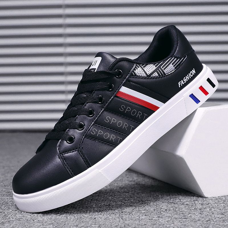 New men's shoes with color matching, low-cut flat bottom, comfortable and versatile lace-up soft-soled sneakers are suitable for daily leisure and commuting outdoor sports.