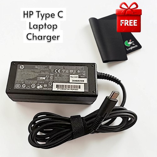 (+ FREE Mouse Pad) Fast Charging HP 65W USB-C Type-C Laptop Charger Power Adapter Fast Charging Compatible with HP EliteBook ProBook Pavilion Spectre Envy USB C Laptops