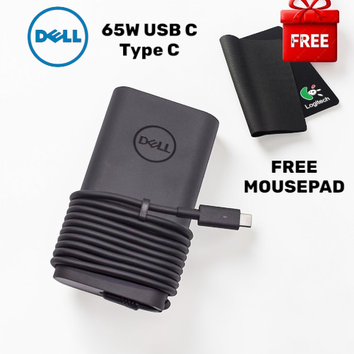 (+ FREE Mouse Pad) Dell 65W 20V USB-C Type-C Laptop Charger Adapter Fast Charging Power Supply for Dell XPS 13 15 Latitude 5285 5289 5290 5300 5310 5400 5410 5420 7200