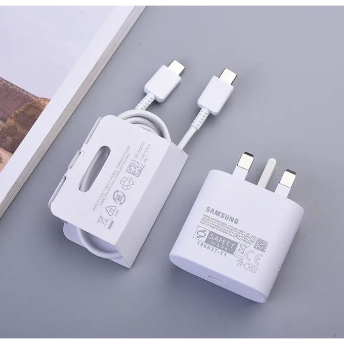 Original Samsung 25W PD SuperFast USB C - TYPE C Charger for Galaxy A17,A16,A07,A06,A26,A15,A25,A05,A05S,A06,S23FE With Type C Output.