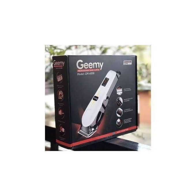 Geemy Rechargeable Cordless Shaving Machine With Percentage Indicator // Level Combs, Charging Cable
