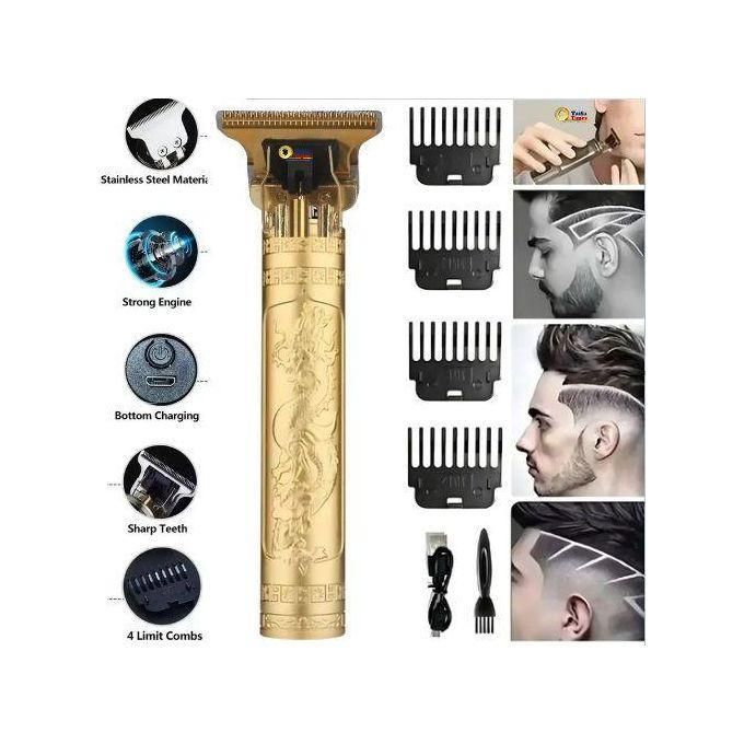 Vintage BEST T9 Dragon ELECTRIC RECHARGEABLE Metal Hair Clipper – GOLD FOR MEN AND WOMEN HAIR SHAVING MACHINE