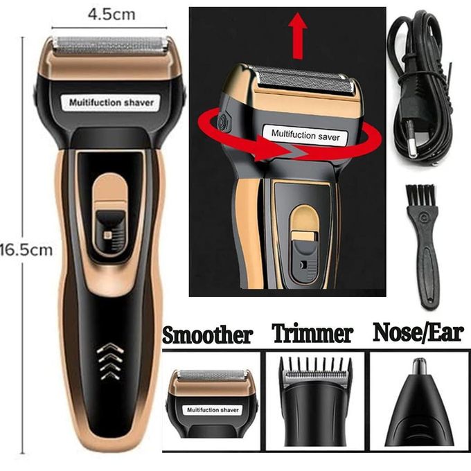 Geemy ELECTRIC 3 In1 PERSONAL CARE SET 3In1 RECHARGEABLE HAIR Clipper SHAVING MACHINE FOR WOMEN // LADIES PUBIC HAIR & MEN HAIR SHAVER AND BEARD TRIMMER BARBERING SHAVING MACHINE