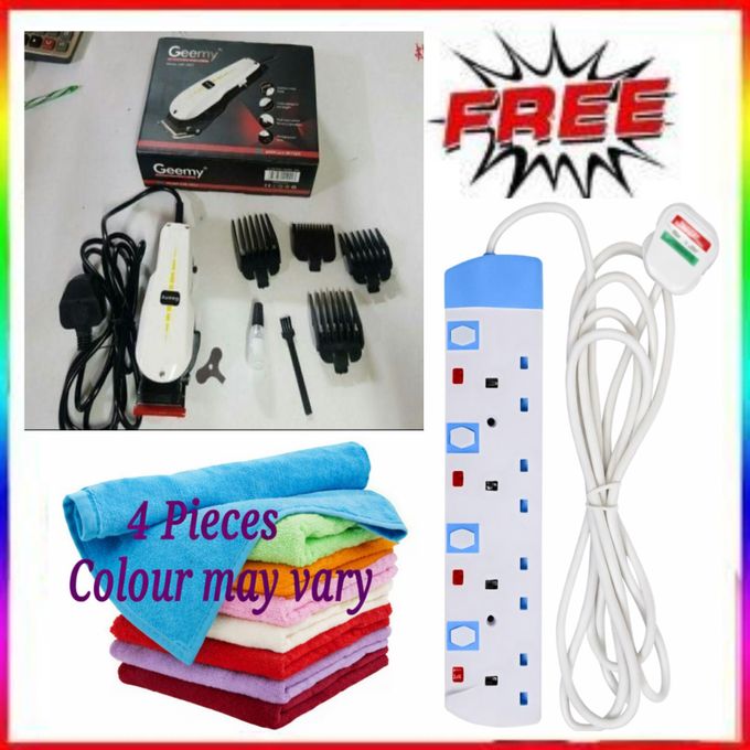 Geemy LOW BUDGET SHAVER // Professional Kinyozi Shaving Machine for HOME BARBERING & FAMILY HAIRCUTS – Safe for Kids & Adults + Free Extension Cable &  4Towels
