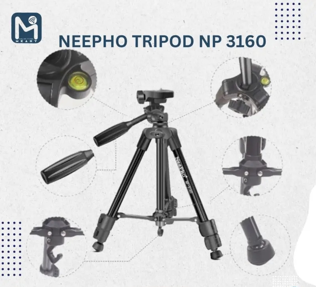 NeePho NP-3160 Professional Portable Tripod with Phone Holder - Lightweight Aluminium for DSLR & Smartphones
