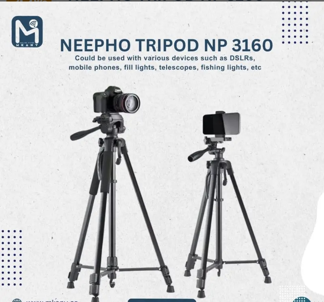 NeePho NP-3160 Professional Portable Tripod with Phone Holder - Lightweight Aluminium for DSLR & Smartphones