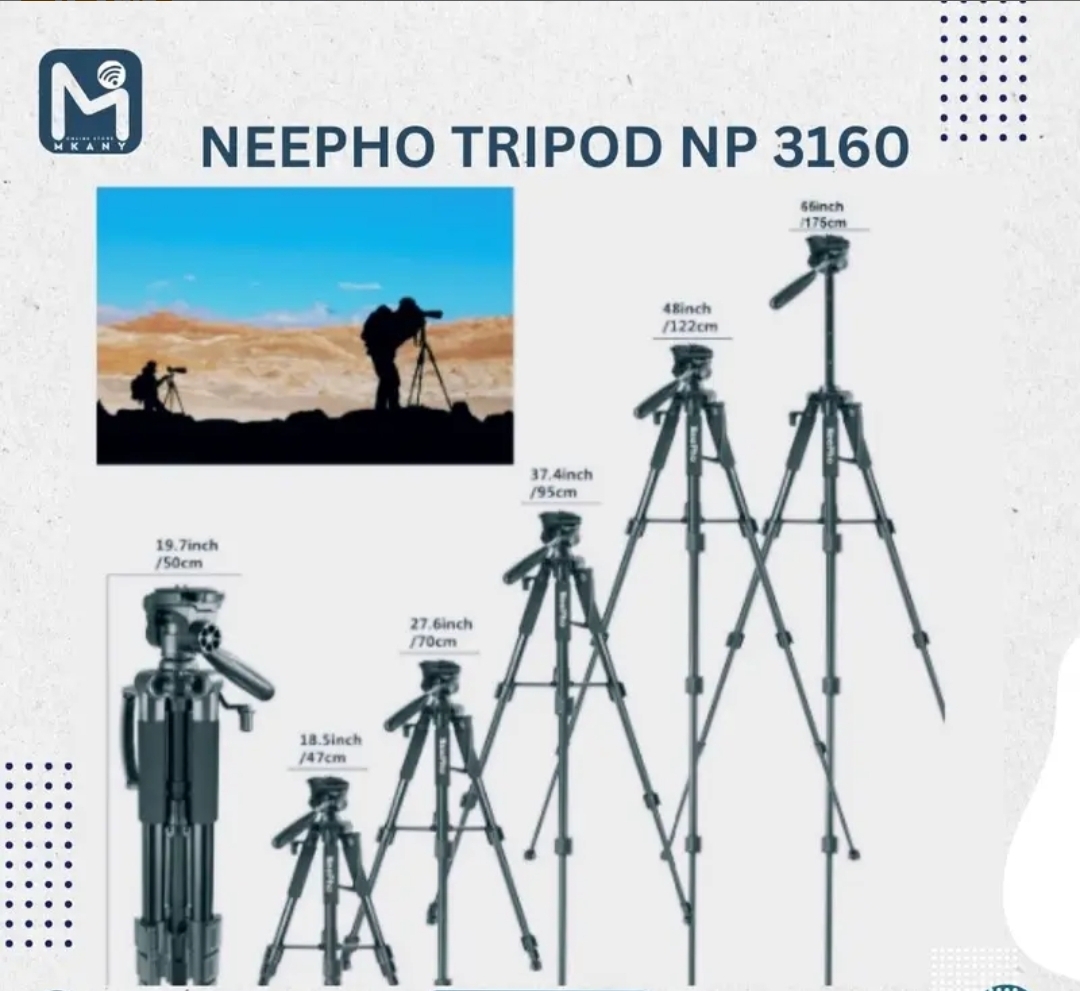 NeePho NP-3160 Professional Portable Tripod with Phone Holder - Lightweight Aluminium for DSLR & Smartphones