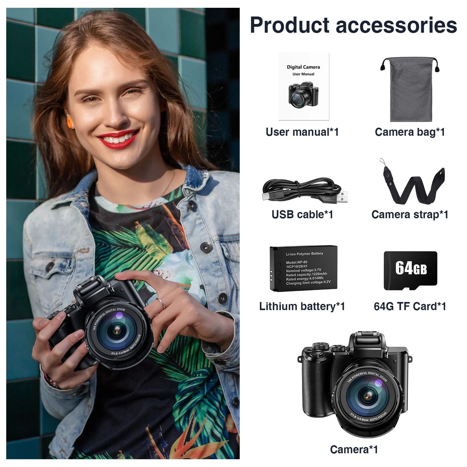 【Bantu Box】DC226 8K Digital Cameras Autofocus 88MP WiFi Profession Camera with Dual-Lens 16X Digital Zoom Photography Camera with Touch Screen. - AliExpress