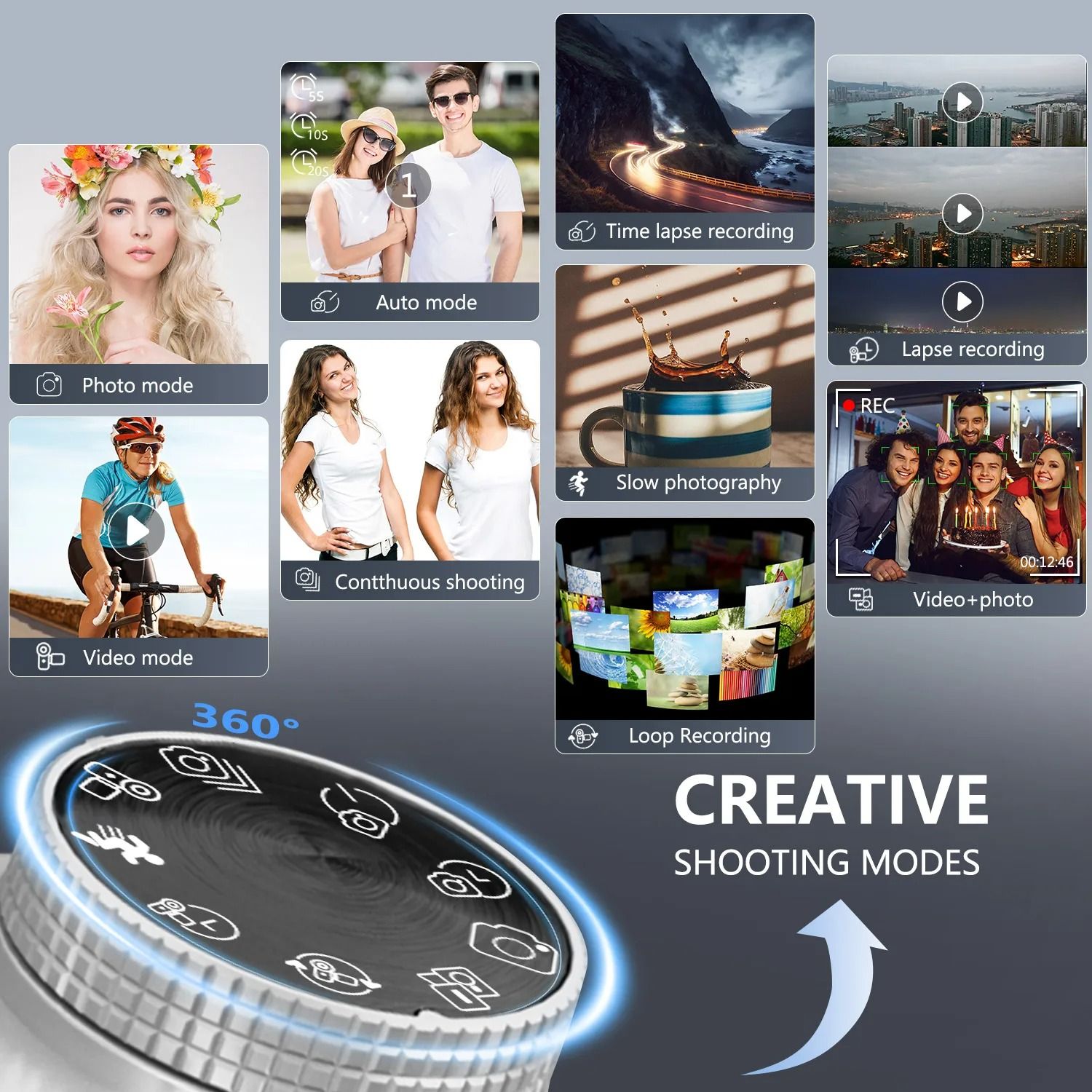 【Bantu Box】WD09  75MP Digital Camera for Photography & Video, 4K VloggingCamera with 3inch Touch Flip Screen &18X Digital Zoom, AutofocusCompact