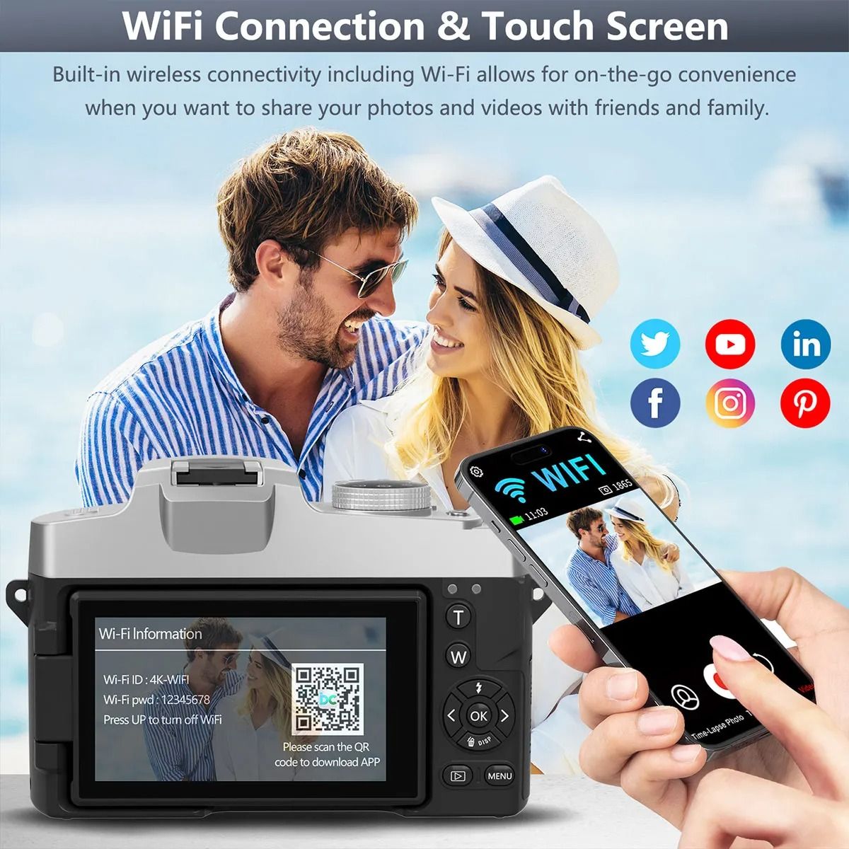 【Bantu Box】WD09  75MP Digital Camera for Photography & Video, 4K VloggingCamera with 3inch Touch Flip Screen &18X Digital Zoom, AutofocusCompact