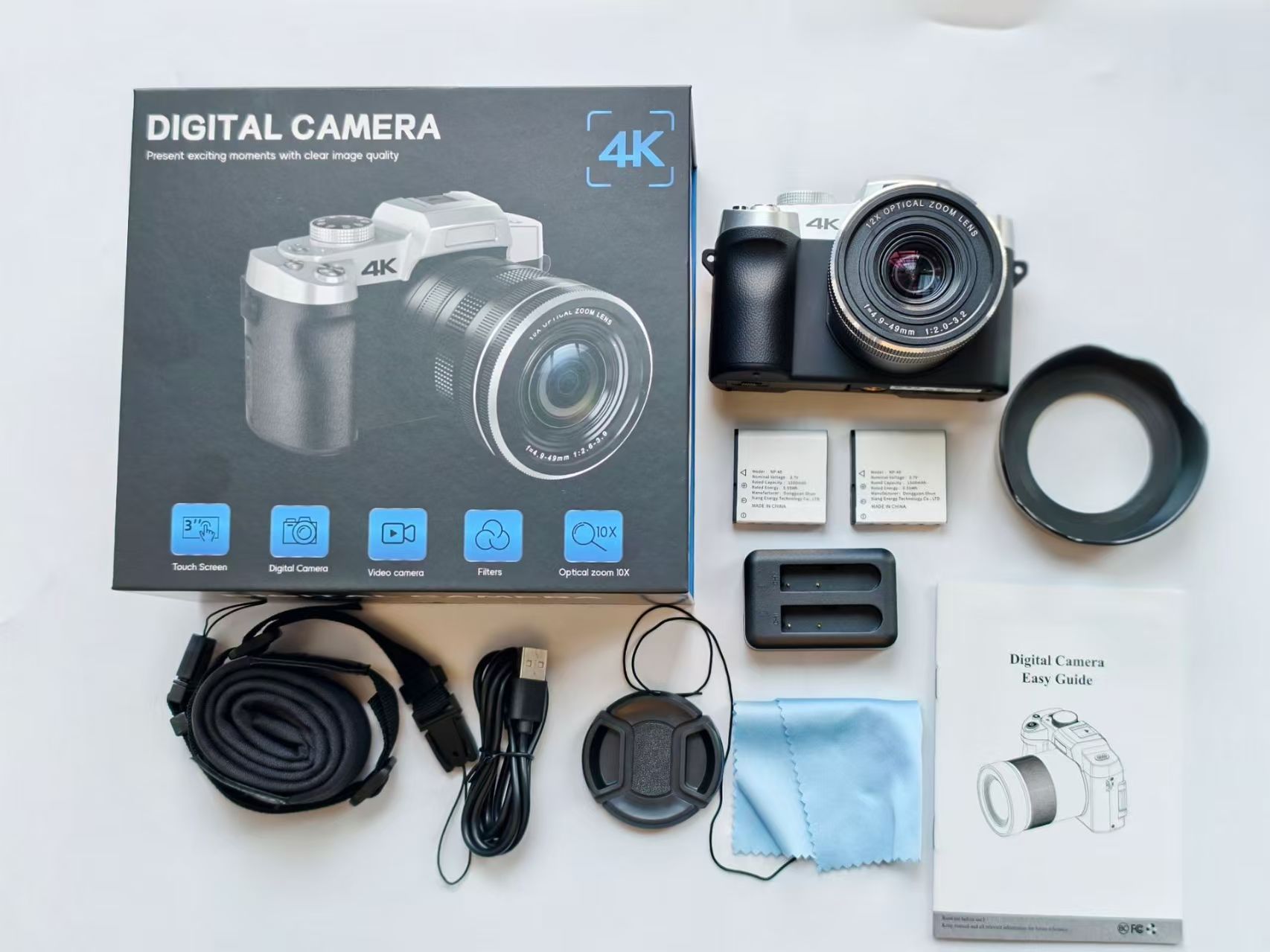 【Bantu Box】WD09  75MP Digital Camera for Photography & Video, 4K VloggingCamera with 3inch Touch Flip Screen &18X Digital Zoom, AutofocusCompact