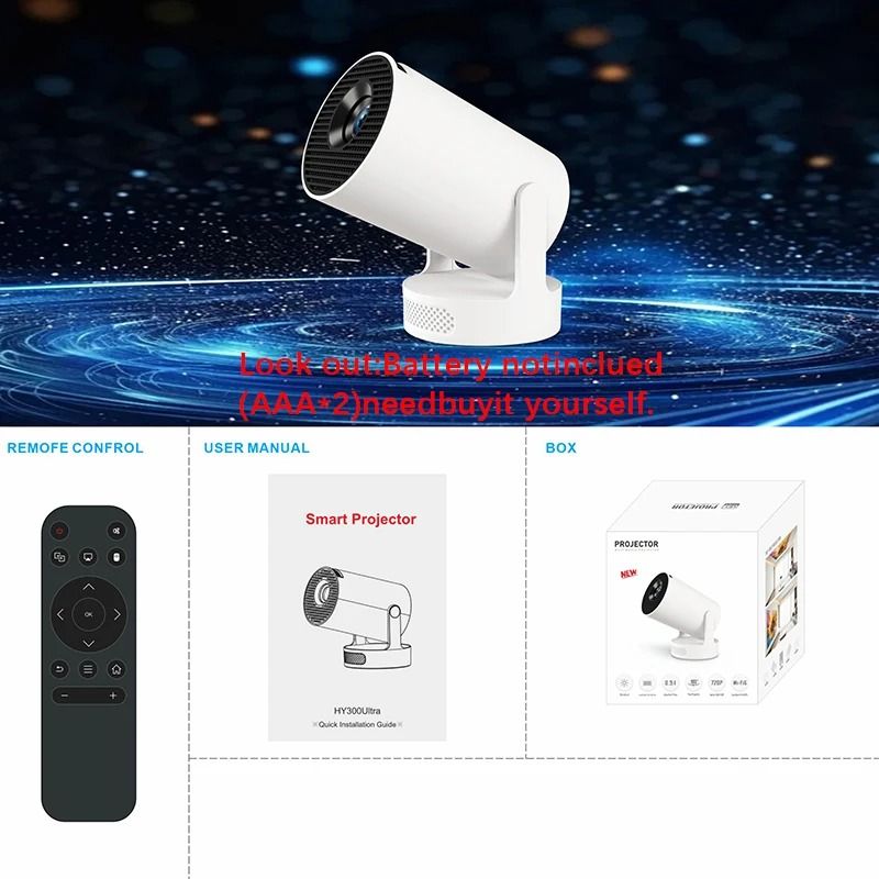 【Bantu Box】HY300UItra  8K Wifi6 Projector 290ANSI Android 13 Dual WIFI 6\ BT5.0 1280*720P Home Cinema Outdoor portable HY300 UItra