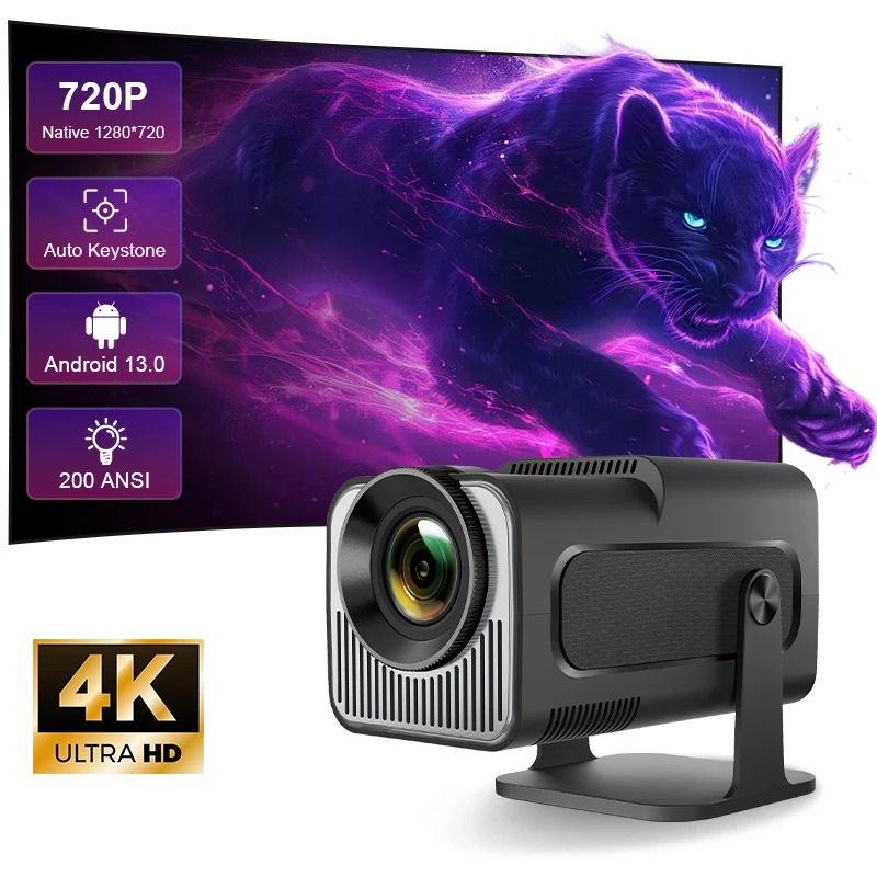【Bantu Box】4K Portable Projector HY320 Minigame set Android 13 Wifi6 BT5.0 Native 720P Video Projector Home Outdoor Cinema Smart Projectors Movie