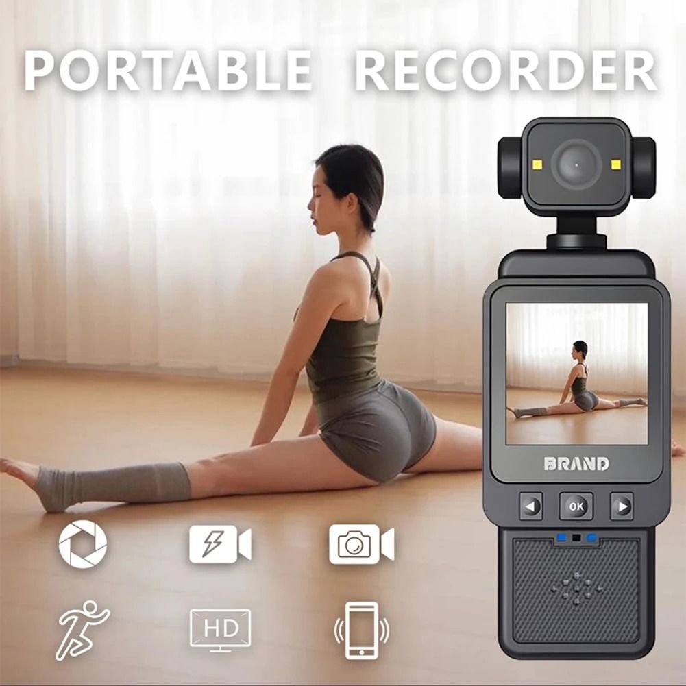 【Bantu Box】DV01 1080P HD WiFi Action Camera Travel Bicycle Driver Recorder 360° Rotatable Vlog Pocket Sports Camera for Motorcycle and Vlogging