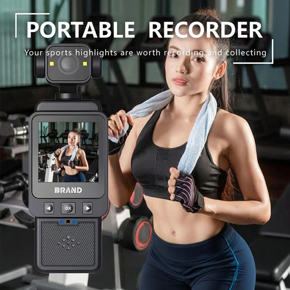 【Bantu Box】DV01 1080P HD WiFi Action Camera Travel Bicycle Driver Recorder 360° Rotatable Vlog Pocket Sports Camera for Motorcycle and Vlogging