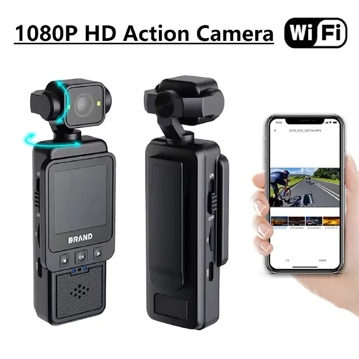 【Bantu Box】DV01 1080P HD WiFi Action Camera Travel Bicycle Driver Recorder 360° Rotatable Vlog Pocket Sports Camera for Motorcycle and Vlogging