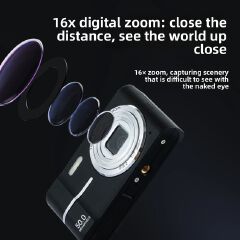 【Bantu Box】M03 CCD HD 4K Pixel Digital Photo Camera Student Entry-Level Mini Card Camera Home Use Shooting Camera for Beginners Gift Memory cards are accessories for cameras and are sold separately