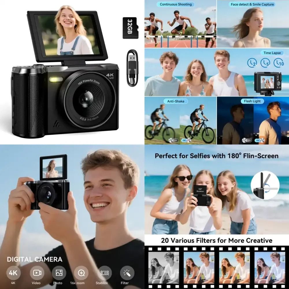 【Bantu Box】 DC11 Factory Supply HD Digital Camera with 3 Inch IPS Screen Fast Auto Focus 16X Zoom 4K Video Micro SLR Camera