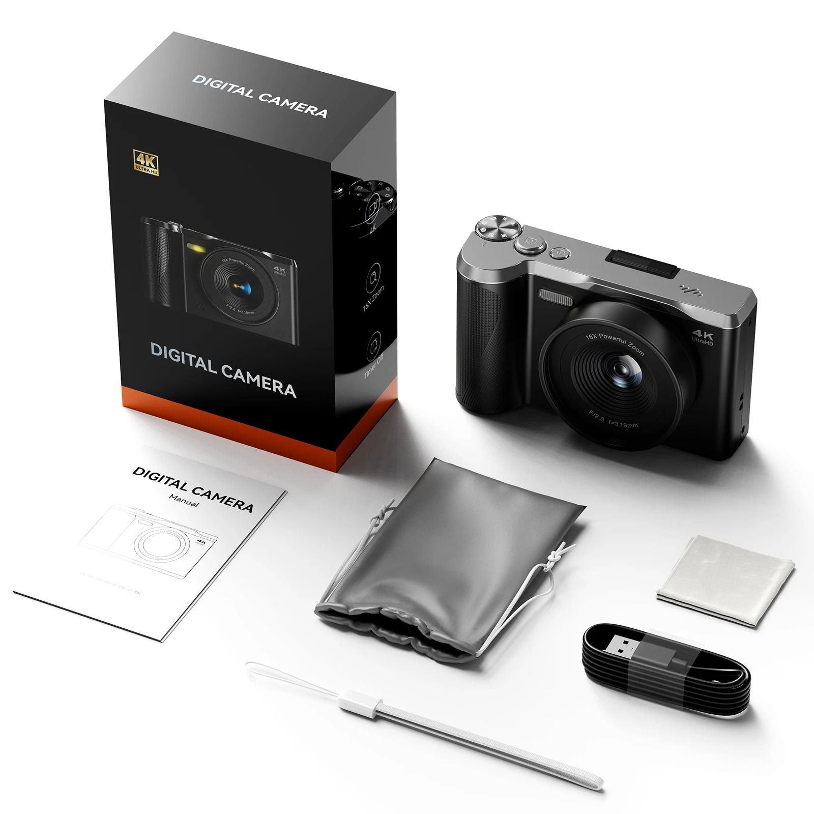 【Bantu Box】 DC11 Factory Supply HD Digital Camera with 3 Inch IPS Screen Fast Auto Focus 16X Zoom 4K Video Micro SLR Camera