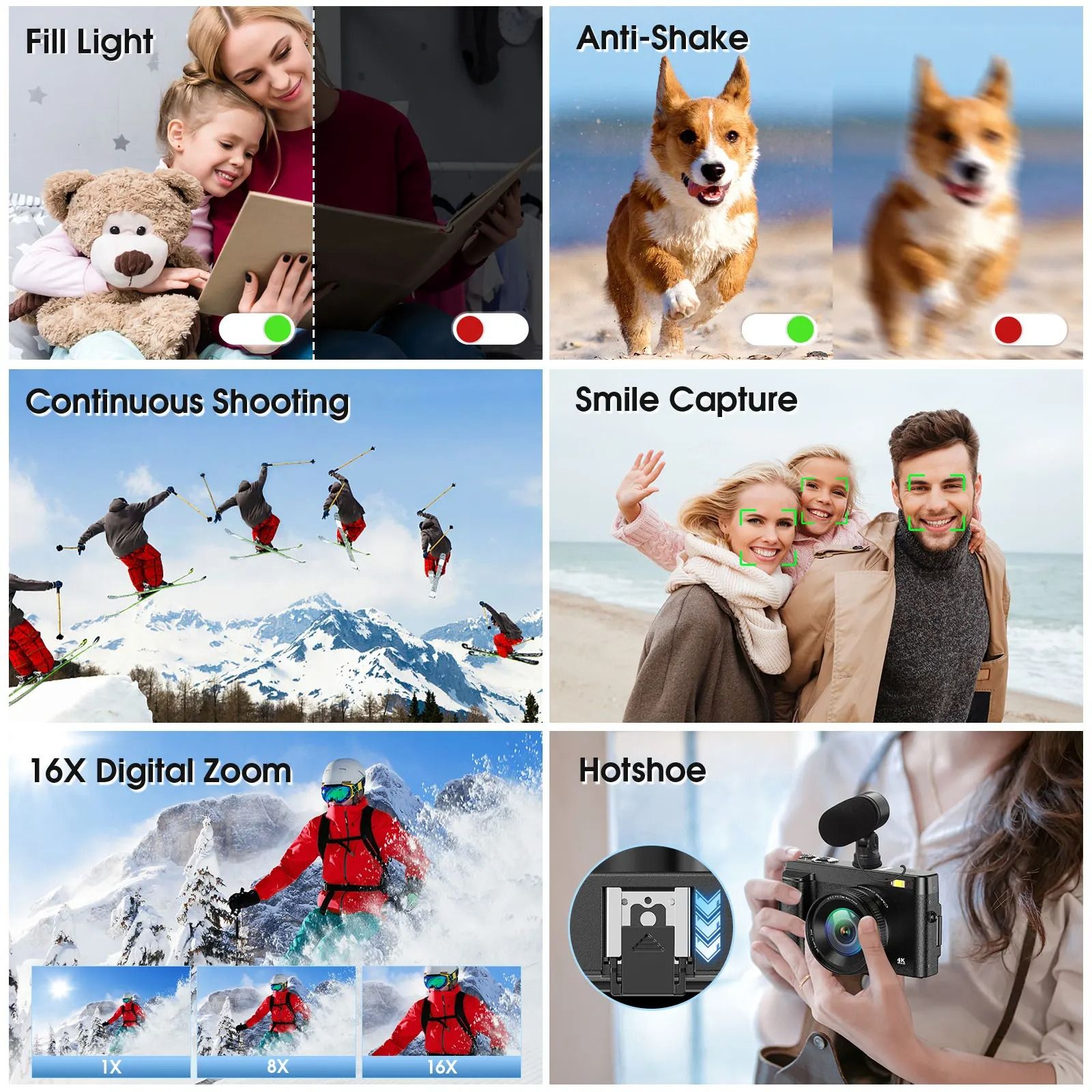 【Bantu Box】DC101 4K Vlogging Camera,48MP Digital Camera For Photography With Autofocus 3.0 Inch Touch Screen,180 Degree Flip Screen
