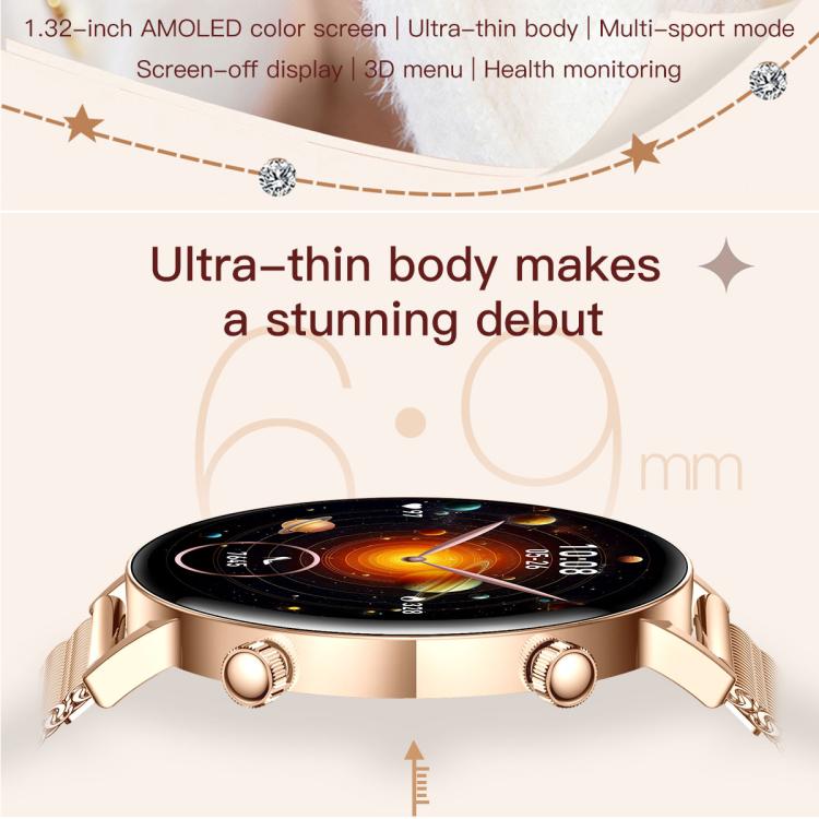 1.32-inch AMOLED Display Women Smart Watch Supports Health Monitoring
