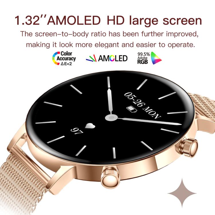 1.32-inch AMOLED Display Women Smart Watch Supports Health Monitoring