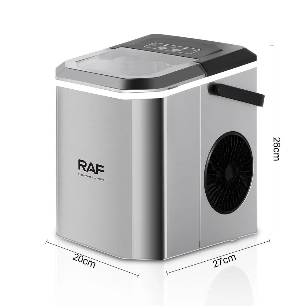 RAF R.0300 Ice Machine Portable Carry Handle Self-Cleaning Ice Makers With Basket and Scoop