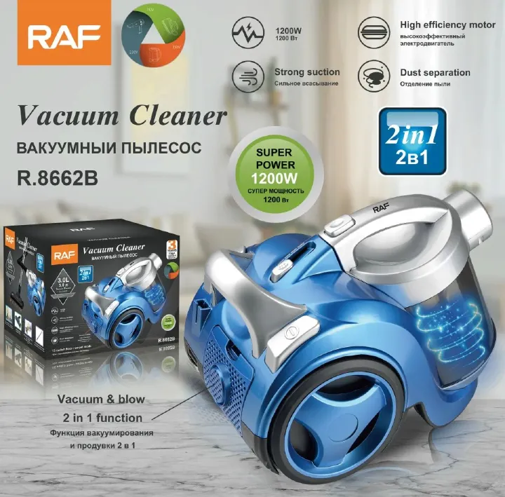 RAF 1200W Best Carpet Washing Auto Wet Dry Vacuum Cleaner Bagless Dust Collector Vacuum Cleaner Robot Vacuum Cleaner Bagless 3L