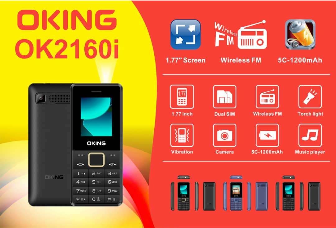 Oking OK2160i Dual Sim Phone 1.77" Screen Wireless FM Camera Bright Touch 1000mAh OK 2160 Feature Phone Mobile