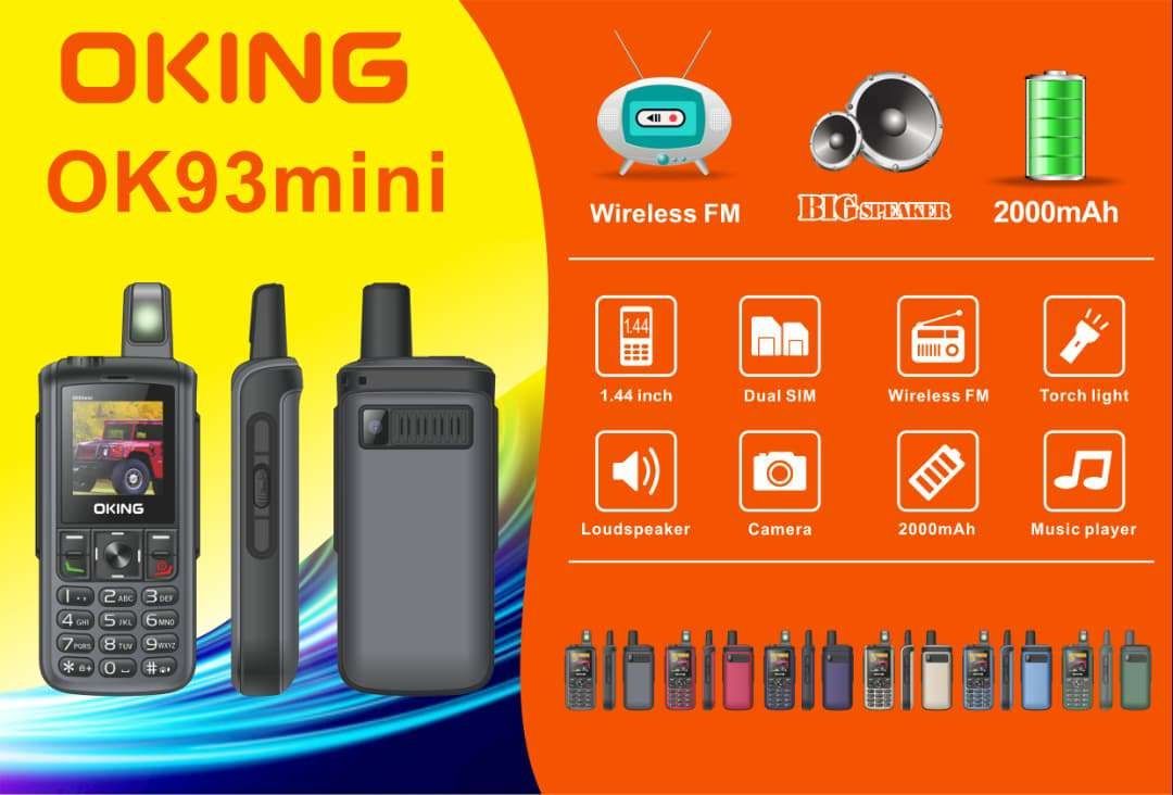 OKING OK93 MINI DUAL SIM, WIRELESS FM, SCREEN DISPLAY 1.44", POWERFUL BATTERY, EXTERNAL AERIAL FEATURE PHONE