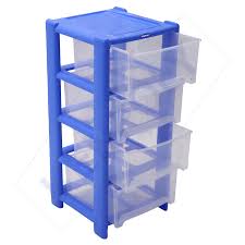 Kenpoly Heavy Plastic Home Small Multistore Drawer & Organizer – Compact and Stylish Design in 5, 4, or 3 Stack Options for Space-Saving Home and Office Storage