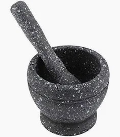 Multifunctional Granite mortal and pestle Set, Non-Slip Speckled Finish for Grinding Spices, Herbs, Garlic & Seeds, Durable Kitchen Tool for Home Cooking and Food Preparation
