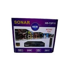 Sonar HD-T2F11 Free To Air Digital TV Decoder Full HD 1080p, DVB-T2 Receiver with HDMI & USB Support, PVR Recording, AC/DC 12V Compatible Set Top Box with Remote Control