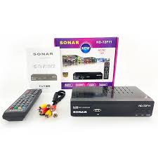 Sonar HD-T2F11 Free To Air Digital TV Decoder Full HD 1080p, DVB-T2 Receiver with HDMI & USB Support, PVR Recording, AC/DC 12V Compatible Set Top Box with Remote Control