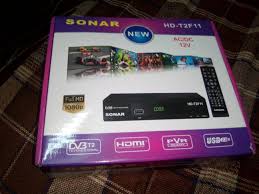 Sonar HD-T2F11 Free To Air Digital TV Decoder Full HD 1080p, DVB-T2 Receiver with HDMI & USB Support, PVR Recording, AC/DC 12V Compatible Set Top Box with Remote Control
